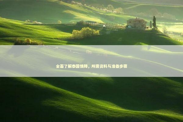 全面了解泰国情降，所需资料与准备步骤